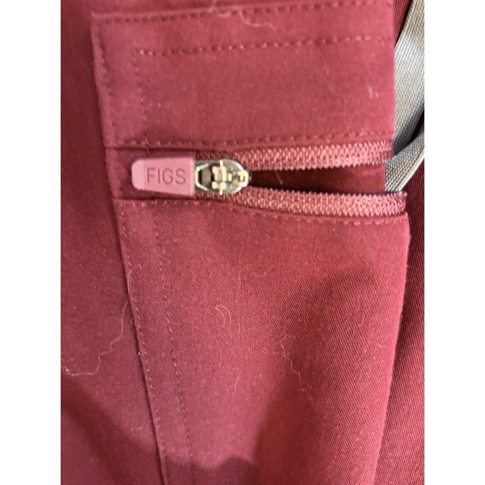 Figs Scrub Technical Collection Pants Joggers Maroon Drawstring Womens Sz S - Picture 3 of 10